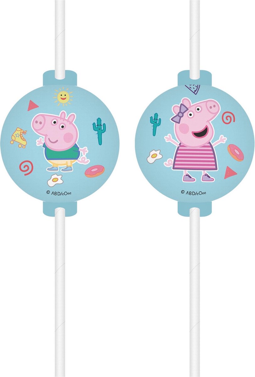 Peppa Pig Papieren Rietjes 4st