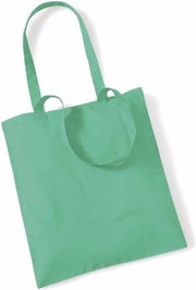 10x Katoenen schoudertasjes mint groen 42 x 38 cm - 10 liter - Shopper/boodschappen tas - Tote bag - Draagtas