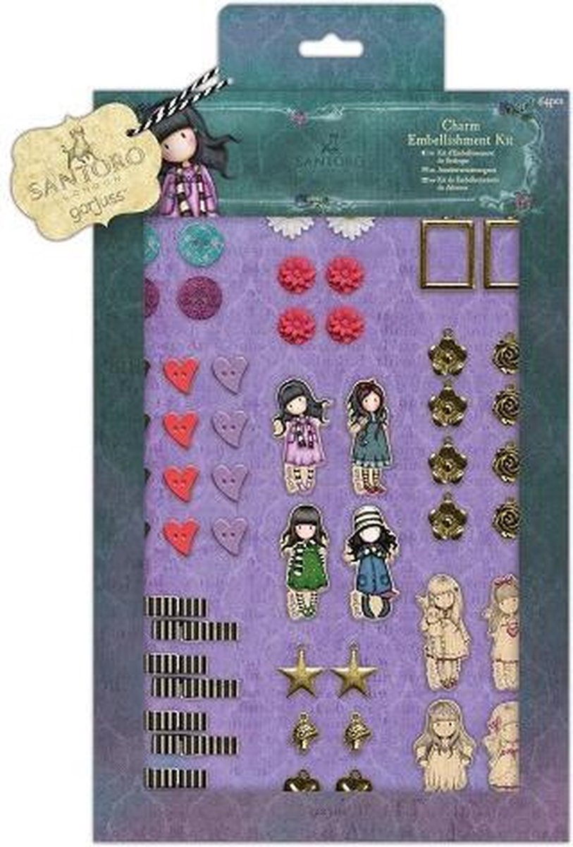Gorjuss: Charm Embellishment Kit (64pcs) - Santoro (GOR 356000)