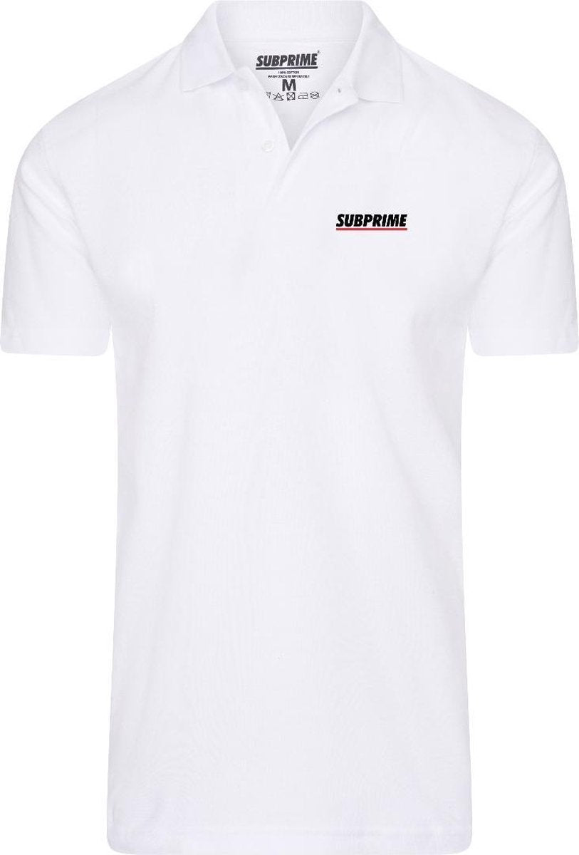 Subprime - Heren Polo SS Polo Stripe White - Wit - Maat S