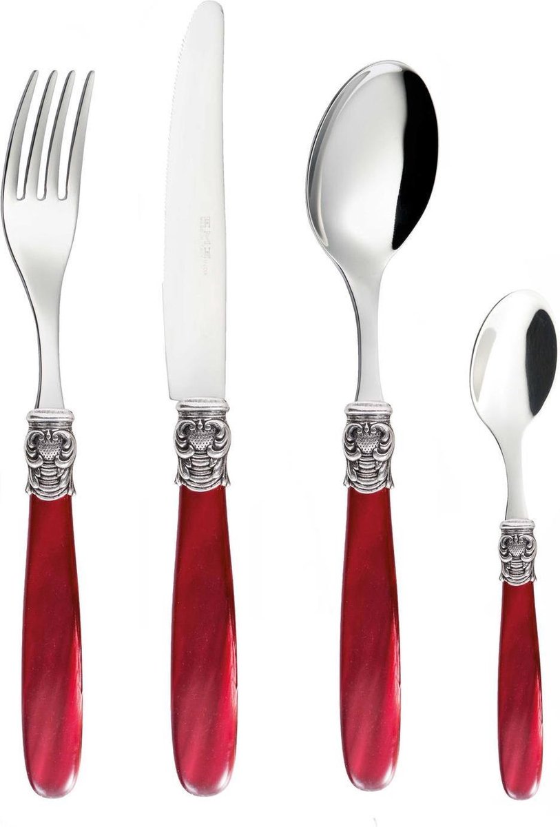 Eme Bestekset Mona Lisa 18/10 49-delig Rood Zilver 12-persoons