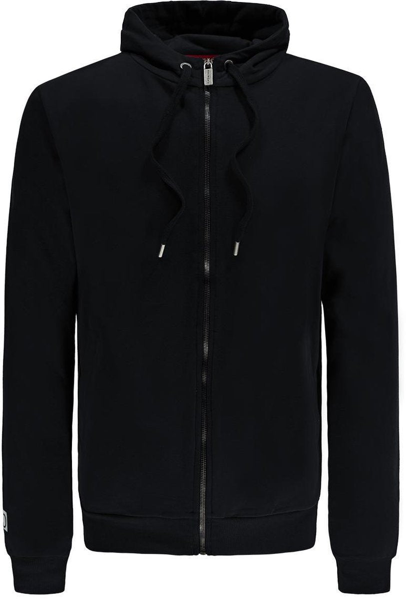 Re-Born Capuchon Trui Met Rits Lange Mouw Heren - Zwart - Maat S