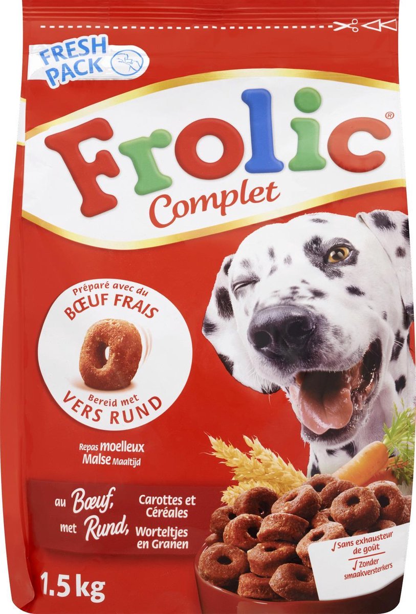 Frolic met rundvlees hondenvoer 1