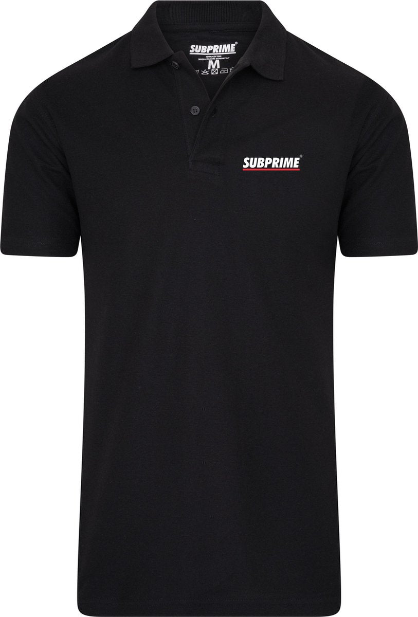 Subprime - Heren Polo SS Polo Stripe Black - Zwart - Maat S