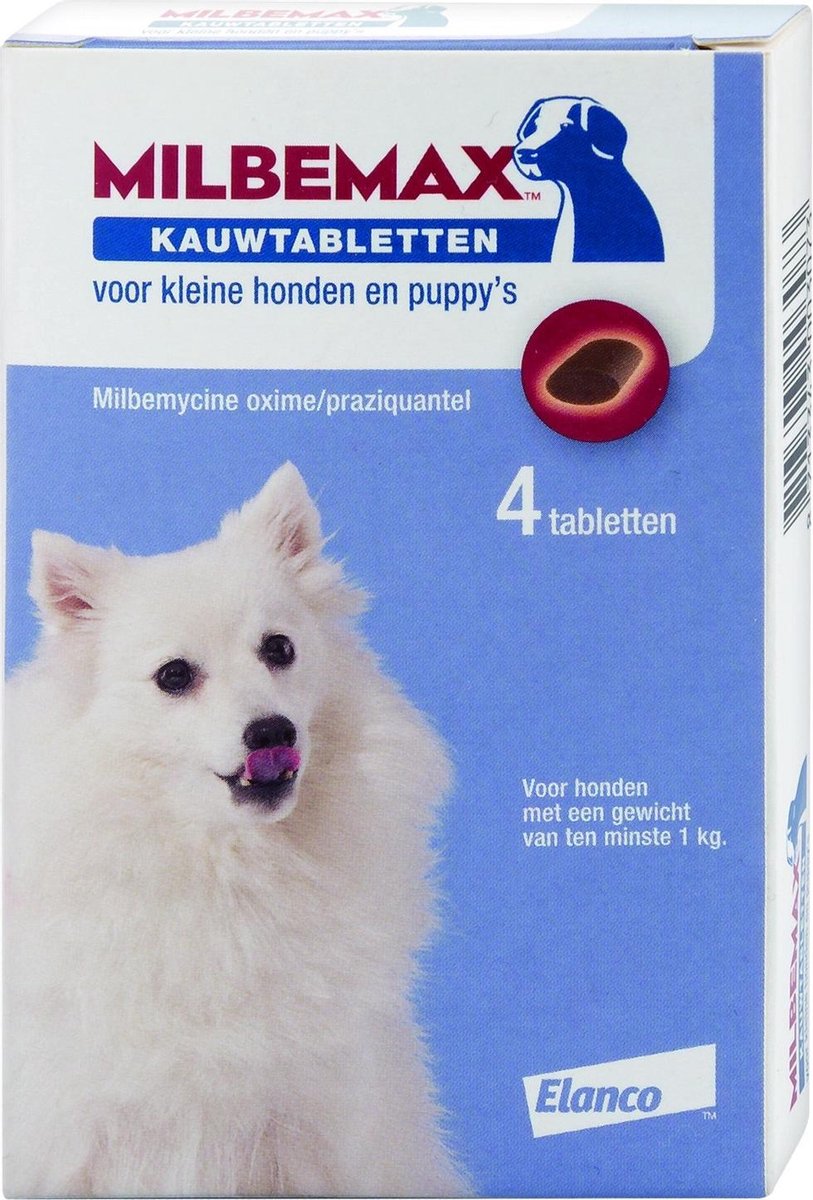 Elanco Milbemax Kauwtablet Kleine Hond - Anti wormenmiddel - 12 g 4 tab 1 Tot 5 Kg