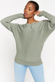 Trui met studs op de schouders - Khaki