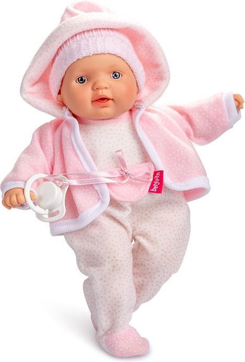 Berjuan Babypop Lloroncete 28 Cm Meisjes Roze/wit