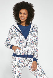Cornette Katoenen Huispak Dames | Joggingpak dames | Trainingspak Dames | 3-delig | Lange & Korte Mouw Lange Broek | Kelly 355/205 XL
