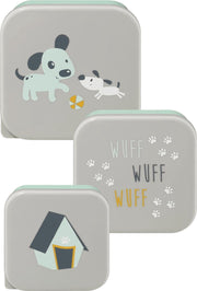 babylove Lunch & snackbox set - Hond - Licht Grijs - 3 delig