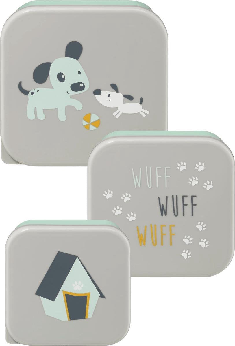 babylove Lunch & snackbox set - Hond - Licht Grijs - 3 delig
