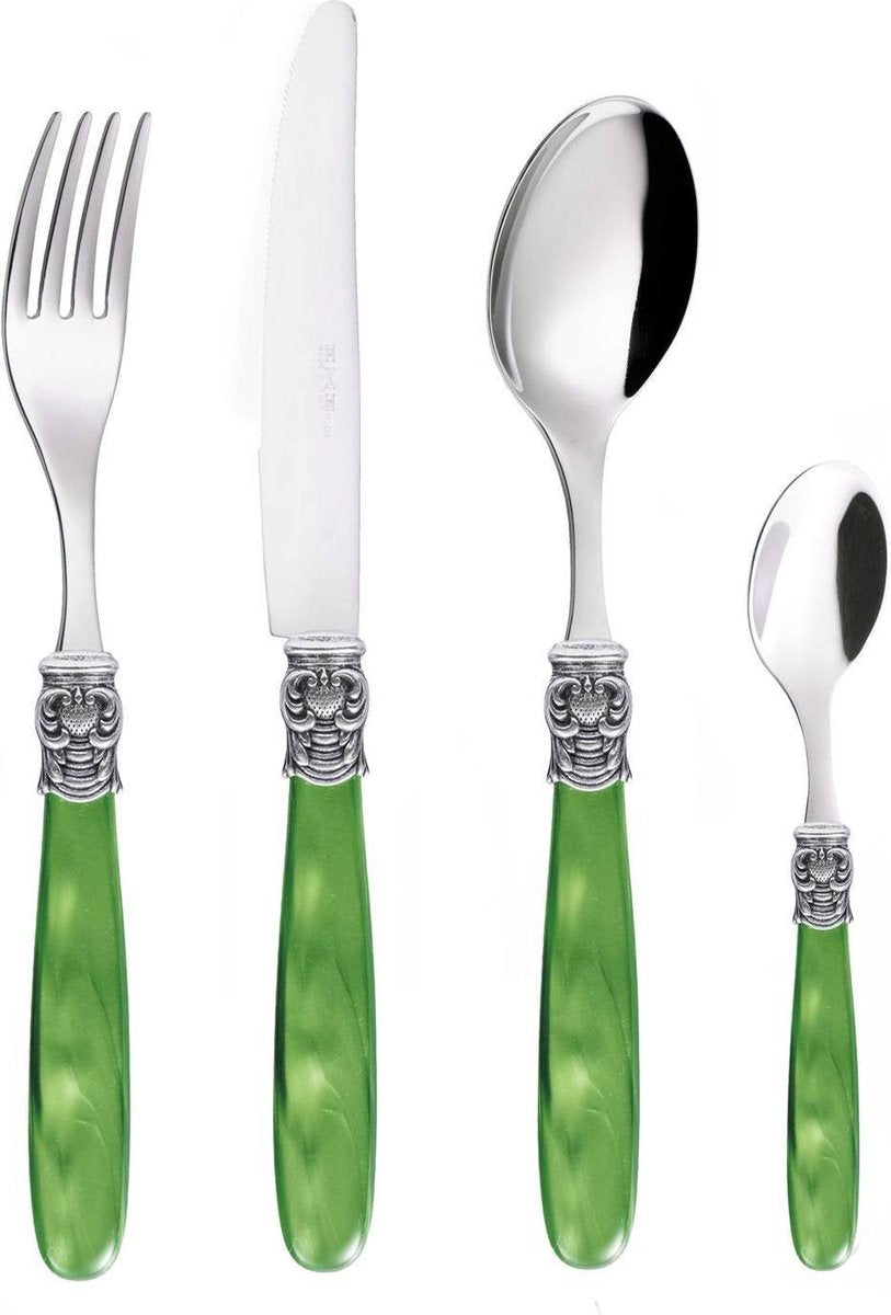 Eme Bestekset Mona Lisa 18/10 49-delig Groen Zilver 12-persoons