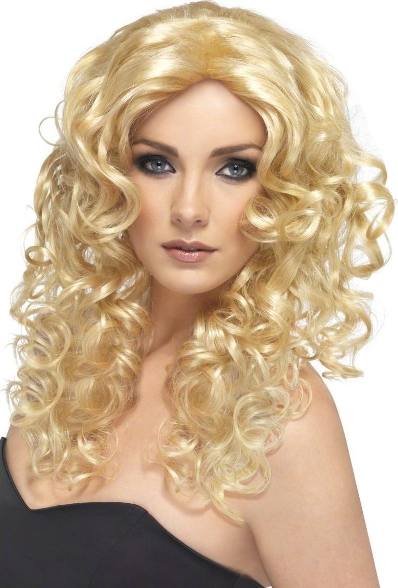 "Blonde gegolfde pruik voor dames - Verkleedpruik - One size"