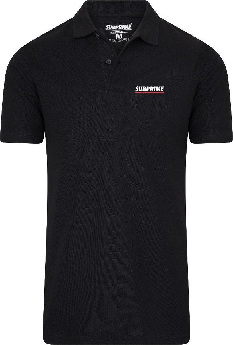 Subprime - Heren Polo SS Polo Stripe Black - Zwart - Maat L