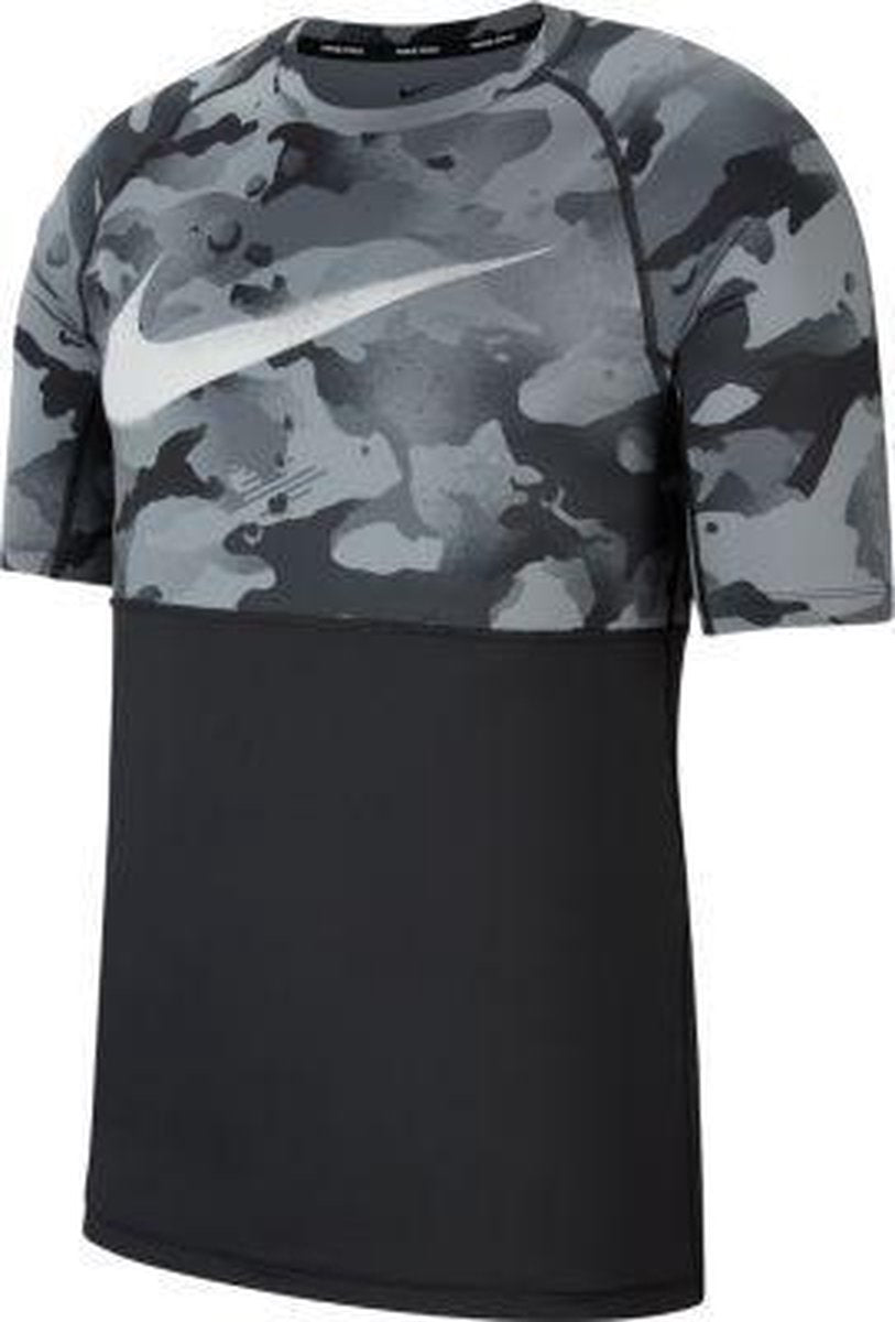 Nike S/S Slim Camo Sportshirt Heren - Maat S