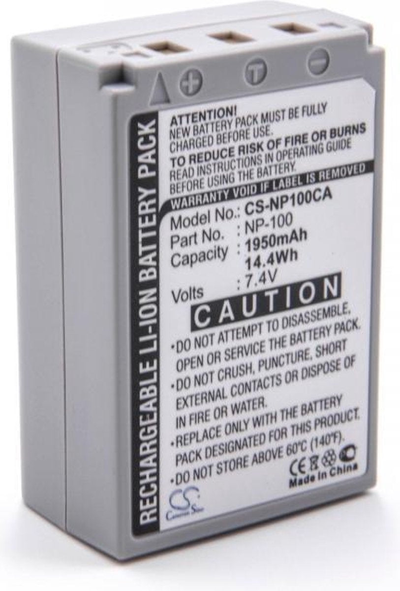 VHBW Camera accu compatibel met Casio NP-100 / 1950 mAh