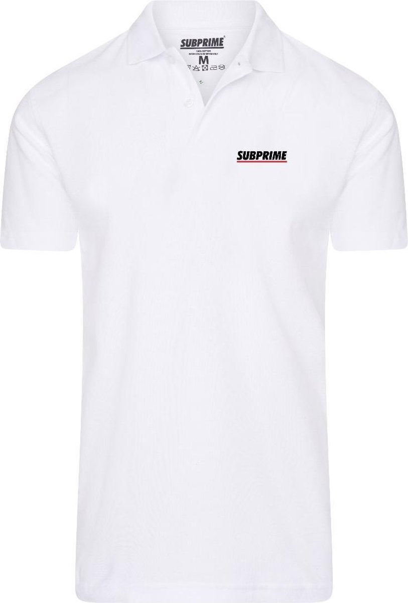 Subprime - Heren Polo SS Polo Stripe White - Wit - Maat 3XL