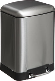 5Five Vuilnisemmer Inox - 6l – geruisloos sluiten – brede voetpedaal