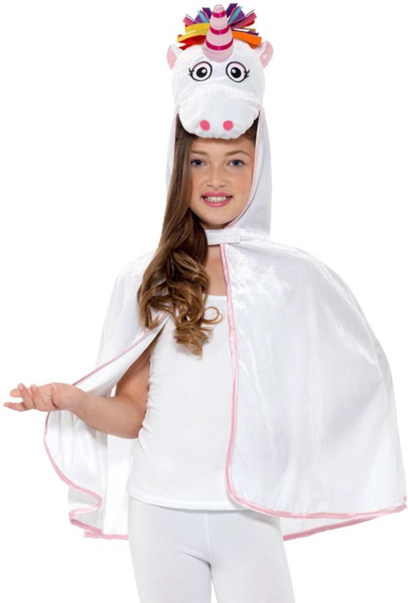 Witte eenhoorn cape voor meisjes - Verkleedattribuut