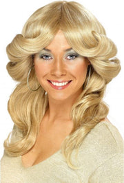 Blonde Seventies pruik voor dames