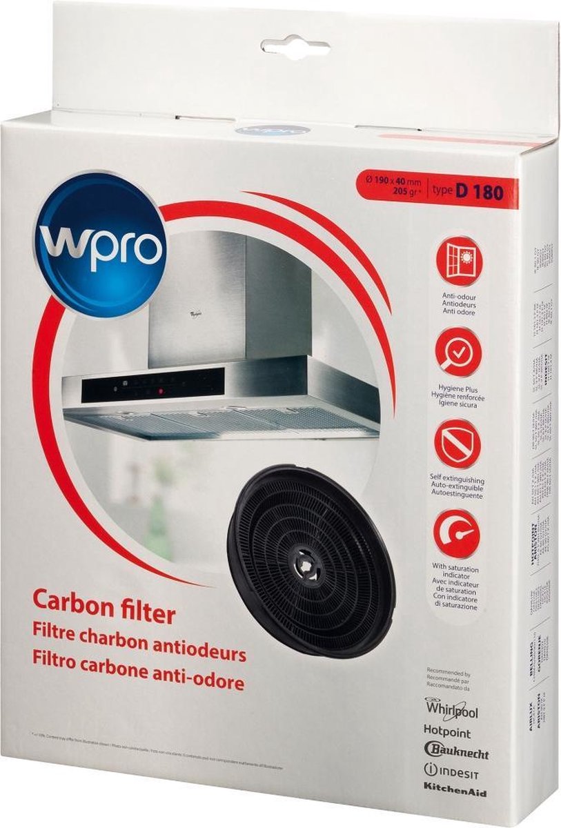 WPRO - *WPRO* Koolstoffilter Voor Afzuigkap Rond D190 - 484000008647