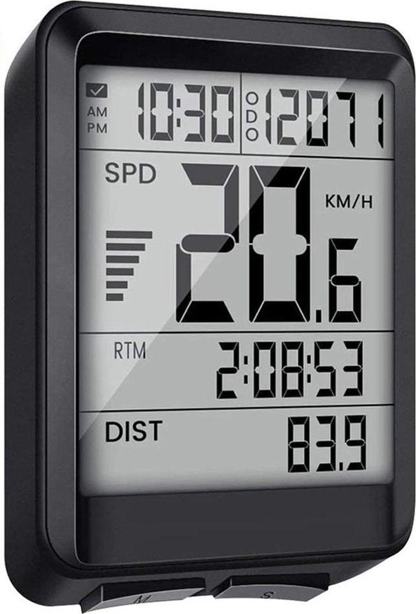 Achaté Draadloze Fietscomputer - Groot Scherm - 17 Functies - Waterdicht