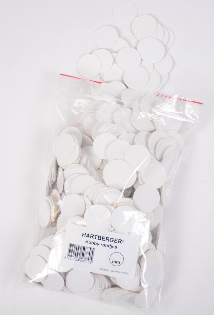 Hartberger Hobby rondjes – 250 gram - diameter: 25 mm - DIY hobby knutsel karton rondjes - ook geschikt als labels kraftpapier