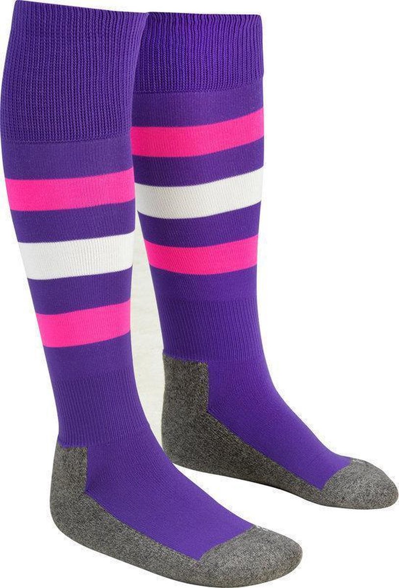 Stag Fun Stripe - Hockeysokken - Vrouwen - Maat 43-46 - Paars/ Roze/ Wit