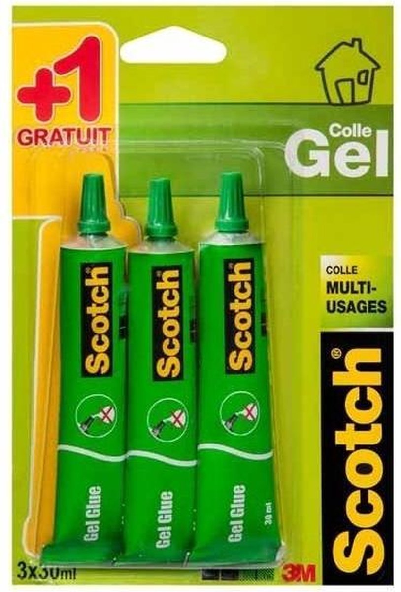Scotch Gel Glue 3 x 30 ml tube - geschikt voor karton
