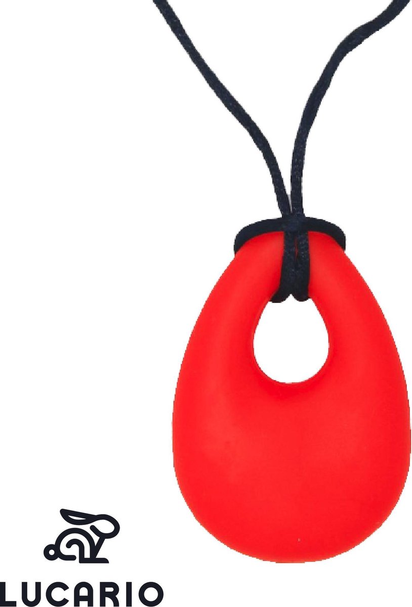 Bijtketting - Kauwketting | Druppel Rood | Bijtspeelgoed voor jongens en meisjes