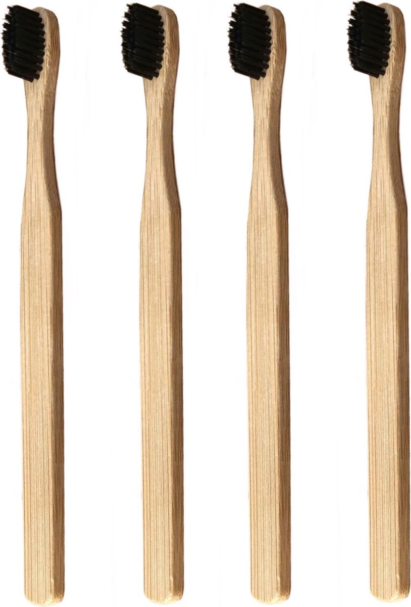 Bamboe tandenborstel (zacht) | 4 stuks |Natural Bamboo | Gratis verzending | Bamboo tandenborstel | 100% BPA-vrij | natuurlijk afbreekbaar | Bruin
