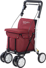 Carlett Lett800 Boodschappentrolley - 29 L - 4 wielen - zitten - opvouwbaar - veiligheidsrem - Rood textured
