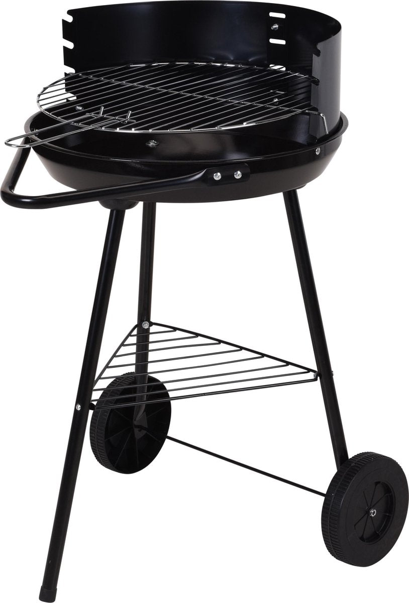 Half open barbecue op wielen rond Ø45cm - Hoogte 70cm