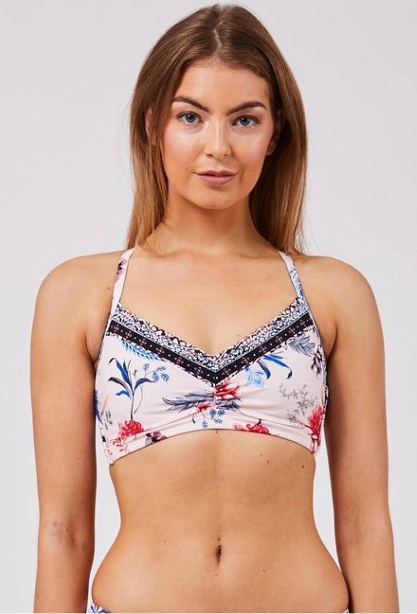 Seafolly Water DD Cup Bralette petal - Dames bikinitopje gebloemd - Maat 36 (S