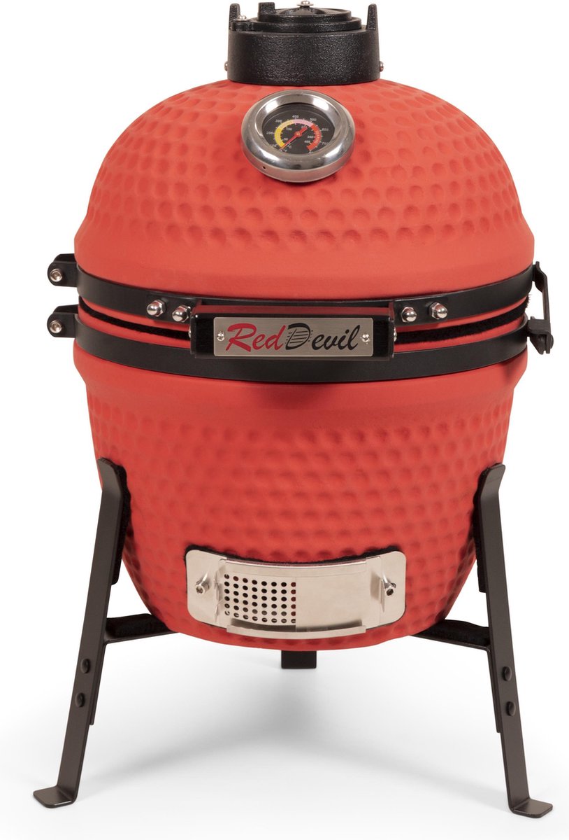 Patton Kamado Grill 13" - Keramisch - Tafelmodel - Classic - Red Devil - Mini - Rood