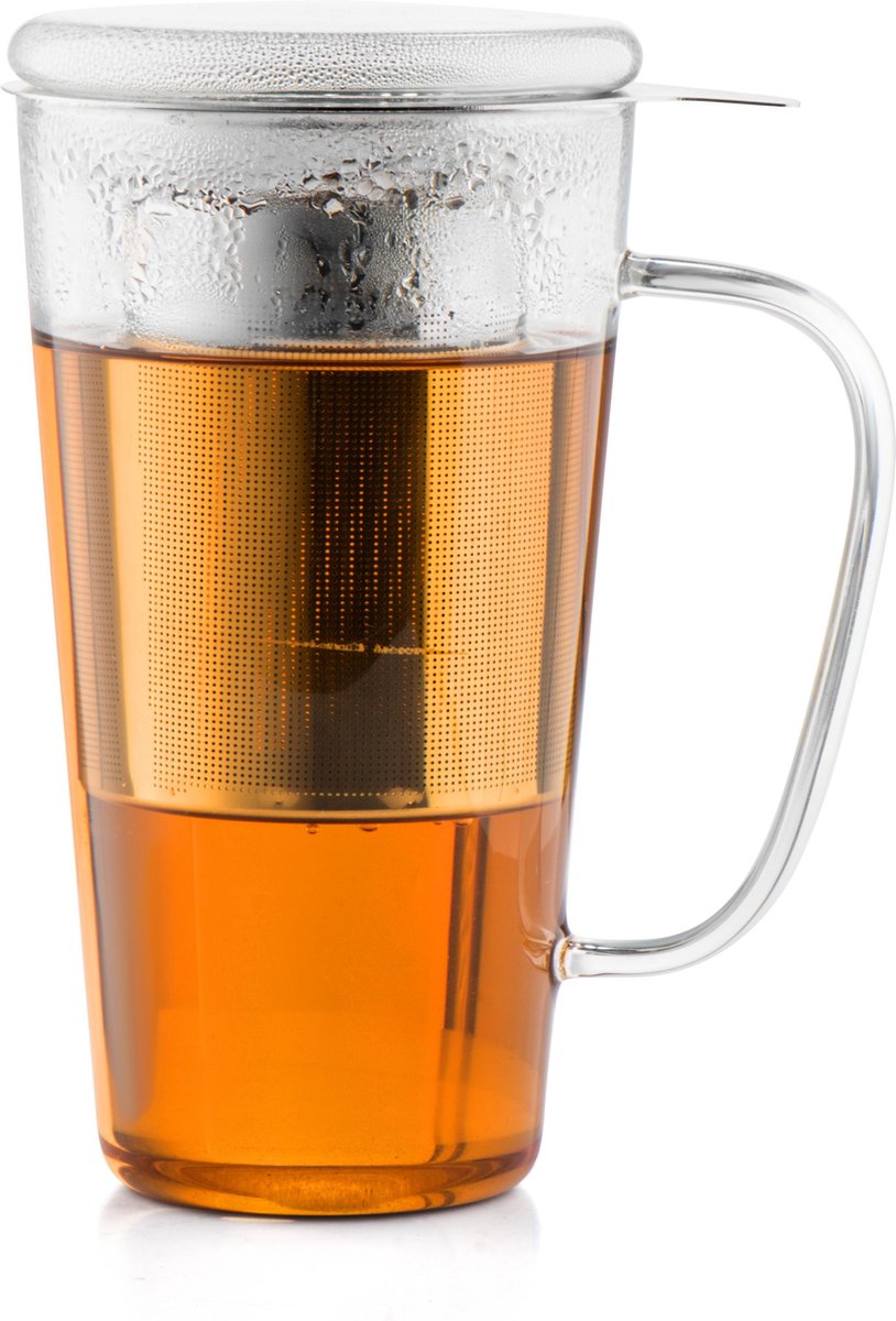 Bredemeijer Theeglas Rimini met RVS filter en deksel