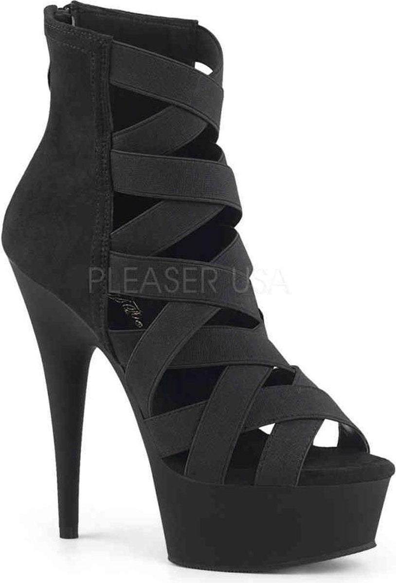 Pleaser Plateau Laarzen -44 Shoes- DELIGHT-600-24 US 13 Zwart