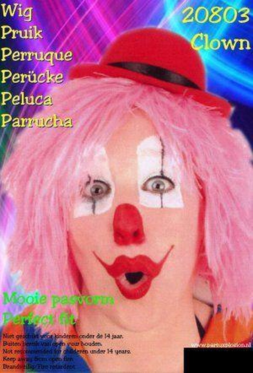 Clownspruik pink