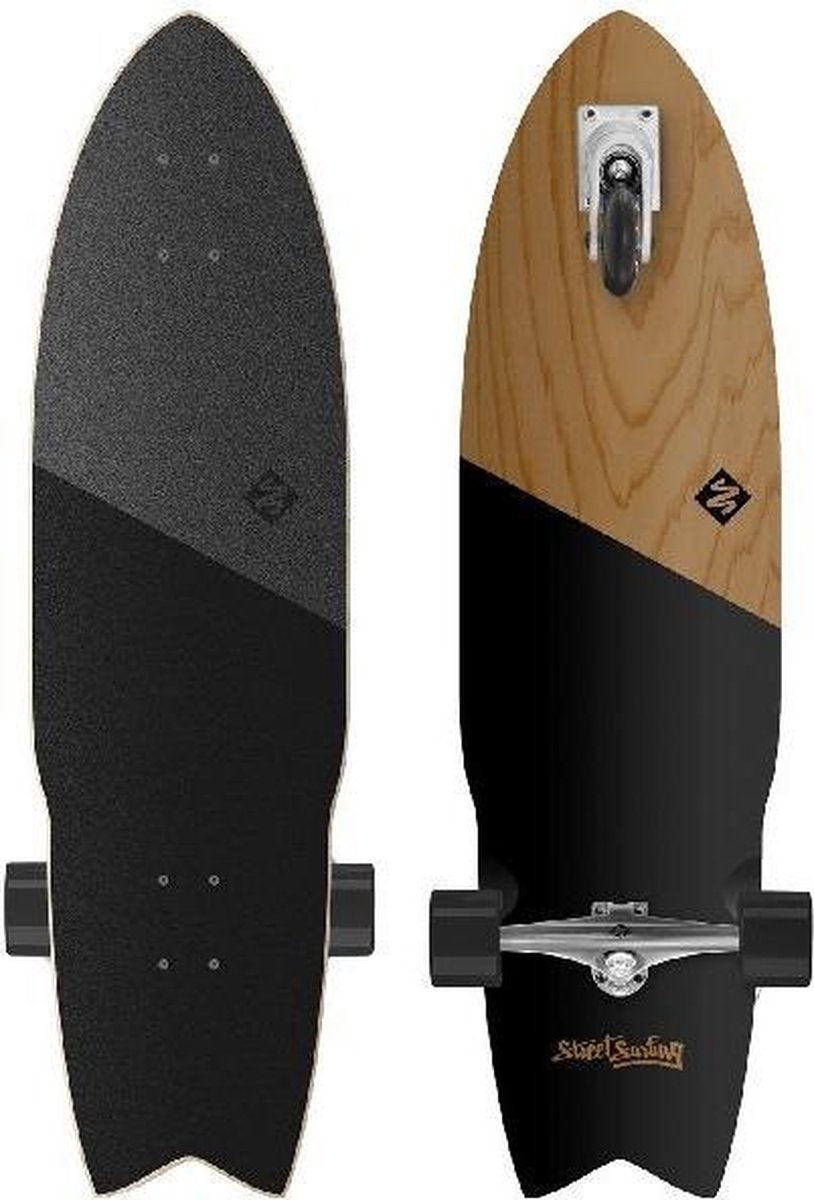 Street Surfing Shark Attack 36" Zelfrijdend Longboard Koa Black