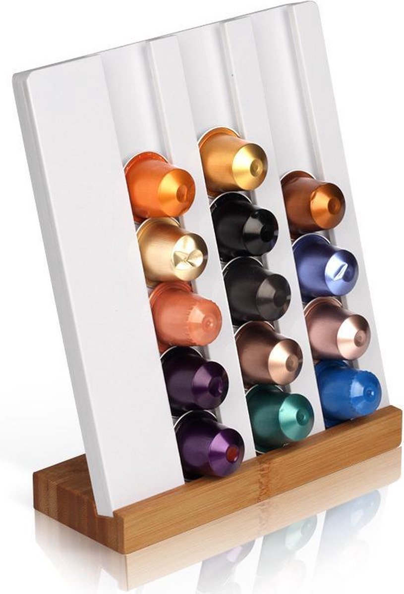 TDR - Staande capsulehouder - Voor nespresso capsules - max 18 capsules - wit