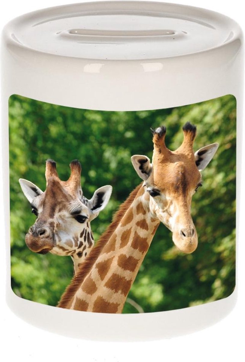 Dieren giraffe foto spaarpot 9 cm jongens en meisjes - Cadeau spaarpotten giraffe giraffen liefhebber