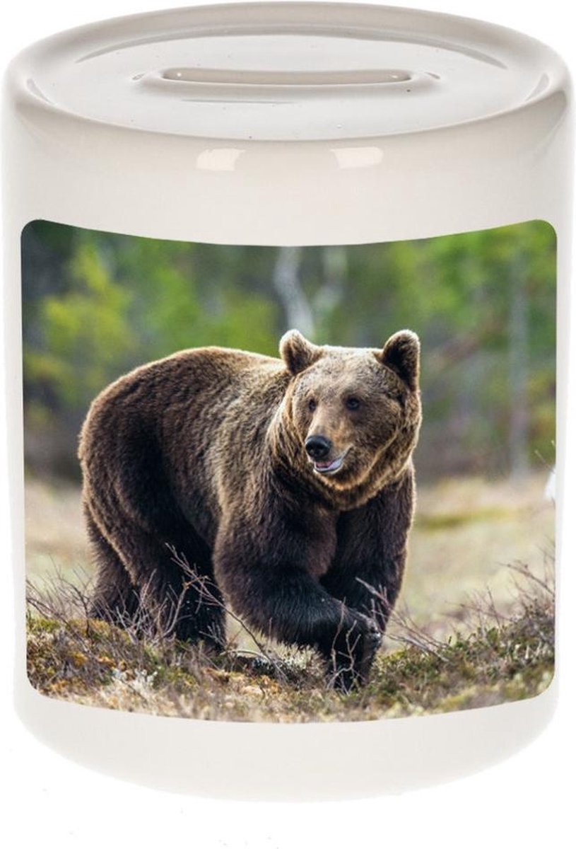 Dieren bruine beer foto spaarpot 9 cm jongens en meisjes - Cadeau spaarpotten bruine beer beren liefhebber