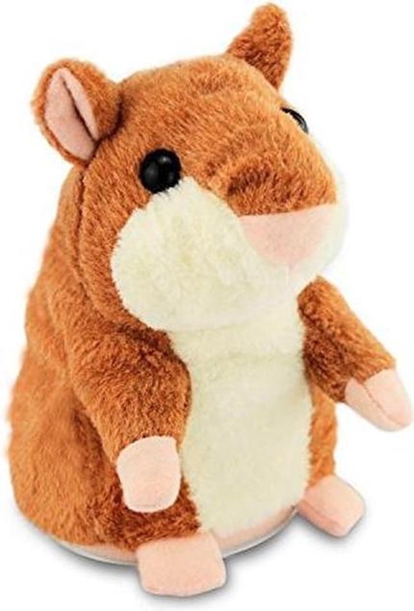Basic Pratende hamster knuffel - 15 x 9 cm - Bruin