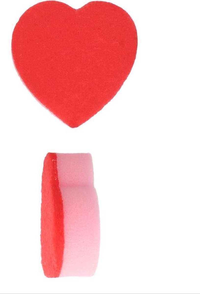 schuurspons 2 stuks hart rood - achterkant rood voorkant schuur rood zie foto / schoonmaakspons