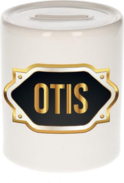Otis naam cadeau spaarpot met gouden embleem - kado verjaardag/ vaderdag/ pensioen/ geslaagd/ bedankt