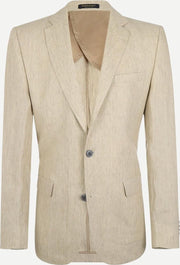Steppin' Out Mannen Linnen Blazer Beige Linnen Maat: 52