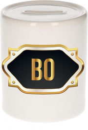 Bo naam cadeau spaarpot met gouden embleem - kado verjaardag/ vaderdag/ pensioen/ geslaagd/ bedankt