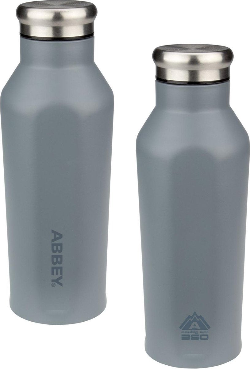 Abbey Drinkfles Dubbelwandig - Godafoss - 0.35 L - Grijs/Zilver - 0