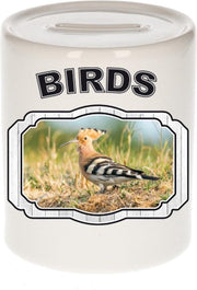 Dieren liefhebber hop vogel spaarpot  9 cm jongens en meisjes - keramiek - Cadeau spaarpotten vogels liefhebber