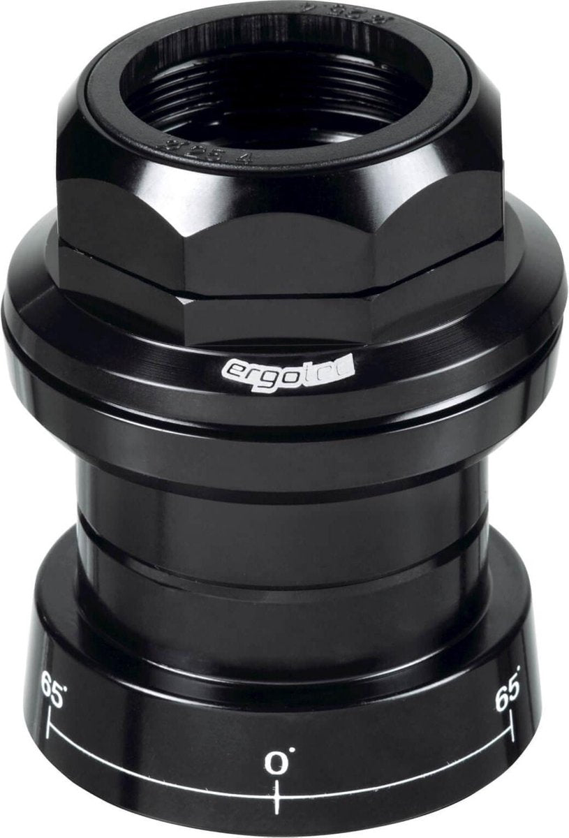 Balhoofdset Ergotec A118GC-ES 1 1/8" met draad en 65° stuurblokkade - zwart