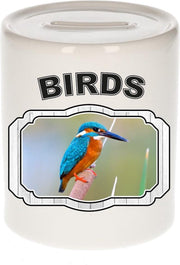 Dieren liefhebber ijsvogel spaarpot  9 cm jongens en meisjes - keramiek - Cadeau spaarpotten vogels liefhebber